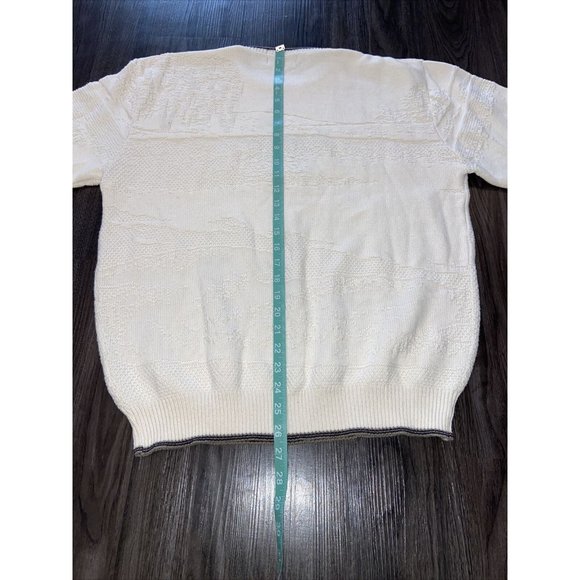 Vintage Pinnacle MEDIUM Men’s Golf Sweater Beige Crewneck Cotton - Picture 9 of 11